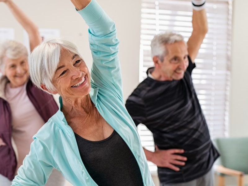 Carers taking part in a yoga and wellbeing activity