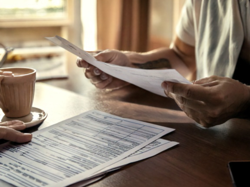 A person writing important information in a notebook at a table.